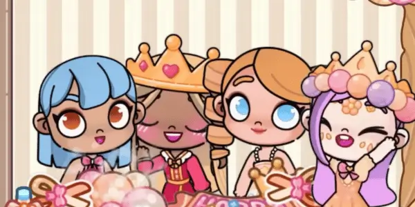 Explore the visually appealing game interface and layout design Avatar world game interface 4 avatar happily playing together